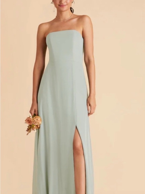 Birdy Grey Dresses & Skirts - Birdy Grey Strapless Sage Green Bridesmaid Dress with Side Slit